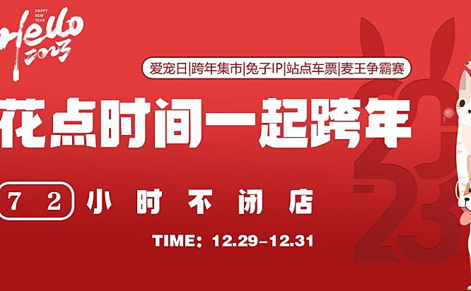 2023某购物中心兔年花点时间一起跨年72小时不闭店活动策划-24P